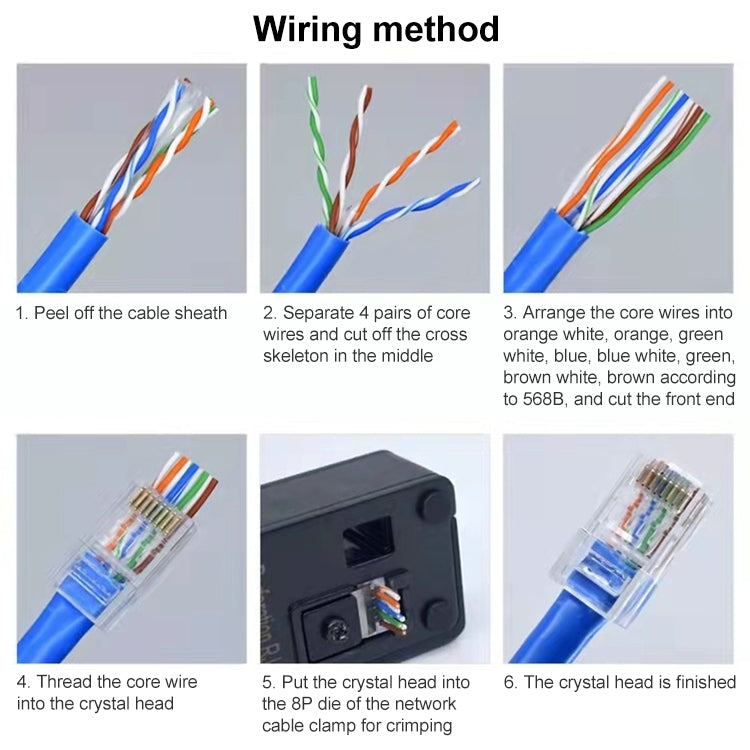 10pcs Cat6e Unshielded Pass Through RJ45 Connector Modular Plug, Cat6e Unshielded Pass