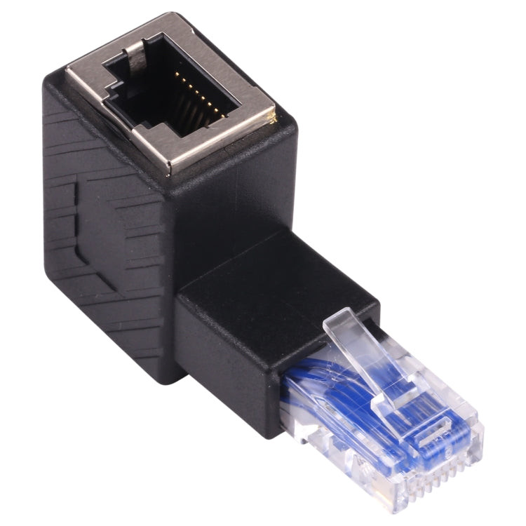 RJ45-Stecker-auf-Buchse-Konverter, 90-Grad-Winkeladapter zur Verlängerung von Cat5/Cat6-LAN-Ethernet-Netzwerkkabeln