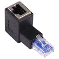 RJ45-Stecker-auf-Buchse-Konverter, 90-Grad-Winkeladapter zur Verlängerung von Cat5/Cat6-LAN-Ethernet-Netzwerkkabeln