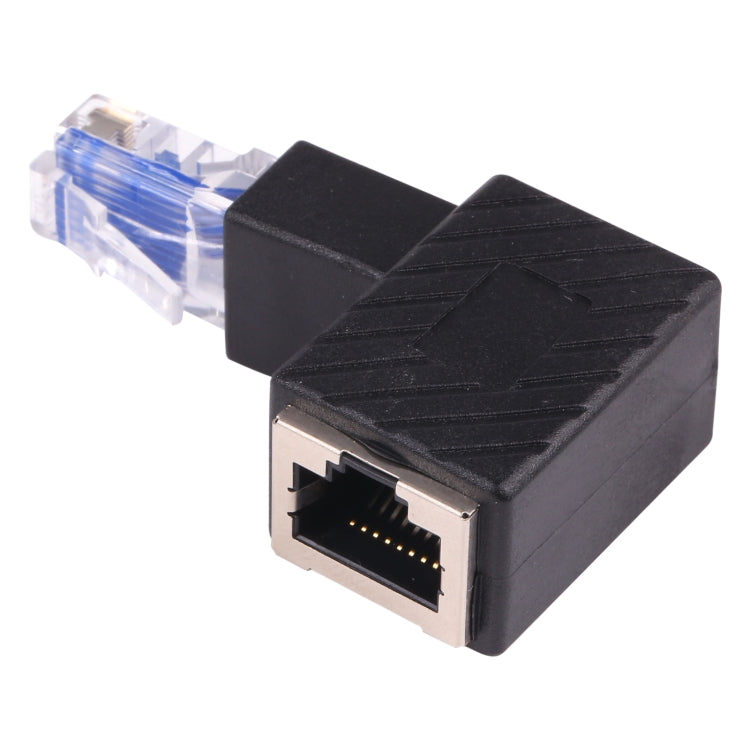 RJ45-Stecker-auf-Buchse-Konverter, 90-Grad-Winkeladapter zur Verlängerung von Cat5/Cat6-LAN-Ethernet-Netzwerkkabeln