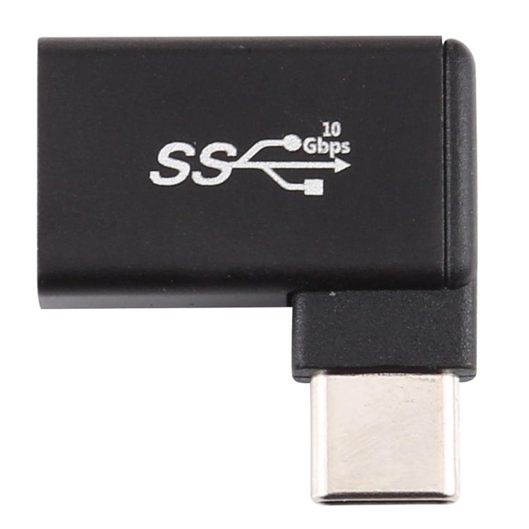 Type-C / USB-C Male to USB 3.2 Female 90 Degree Elbow Head Aluminium Alloy Adapter, Type-C Male to USB 3.2 Female