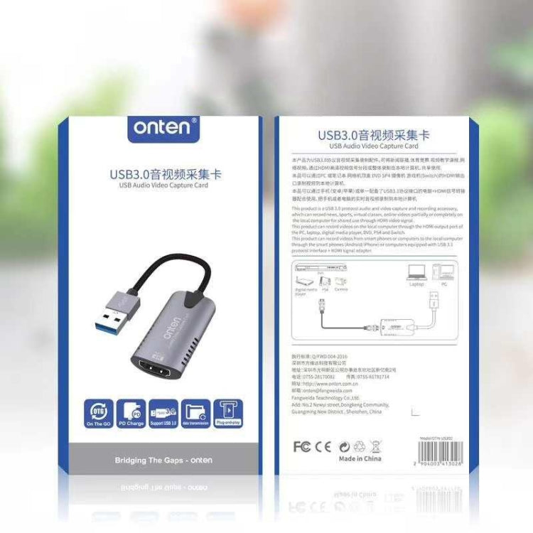 Onten US302 USB3.0 Audio Video Capture Card, US302