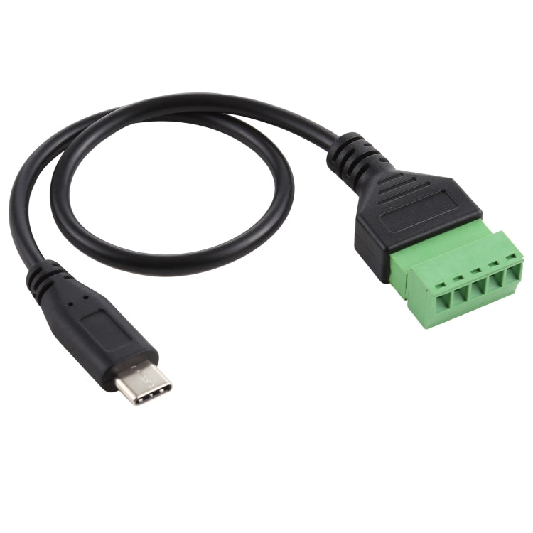 USB-C / Type-C Male to 5 Pin Pluggable Terminals Solder-free USB Connector Solderless Connection Adapter Cable, Length: 30cm, Type-C Male