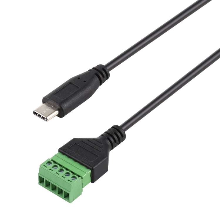 USB-C / Type-C Male to 5 Pin Pluggable Terminals Solder-free USB Connector Solderless Connection Adapter Cable, Length: 30cm, Type-C Male