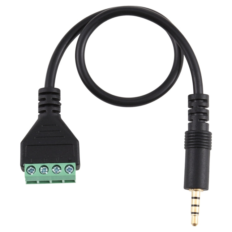 3.5mm Male to 4 Pin Pluggable Terminals Solder-free Connector Solderless Connection Adapter Cable, Length: 30cm, 3.5mm Male to 4 Pin