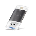 Richwell 3-in-1 128G Typ-C + 8-Pin + USB 3.0 Metall Double Cover Push-Pull Flash-Disk mit OTG-Funktion