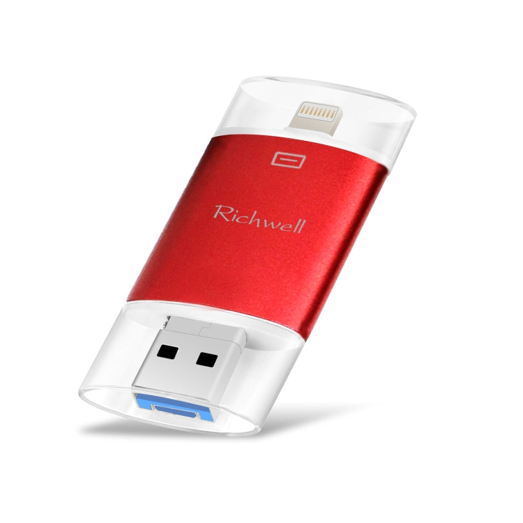 Richwell 3-in-1 128G Typ-C + 8-Pin + USB 3.0 Metall Double Cover Push-Pull Flash-Disk mit OTG-Funktion