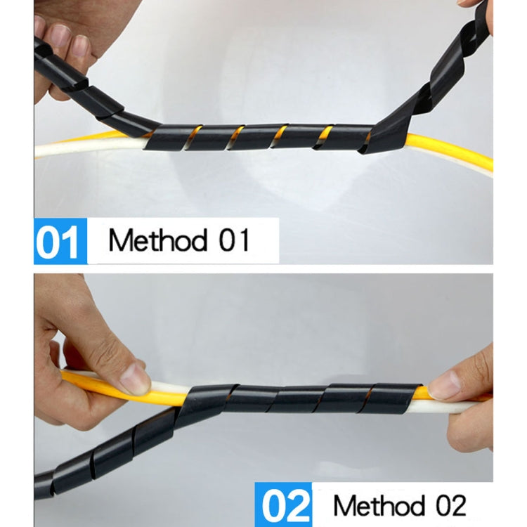 9m PE Spiral Pipes Wire Winding Organizer Tidy Tube, Nominal Diameter: 10mm, 10mm / 9m Length, 10mm /  9m Length