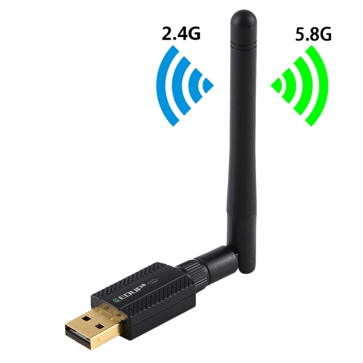 EDUP EP-AC1661 2-in-1 Bluetooth 4.2 + Dual Band 11AC 600Mbps High-Speed Wireless USB Adapter WLAN Empfänger, EP-AC1661 600Mbps
