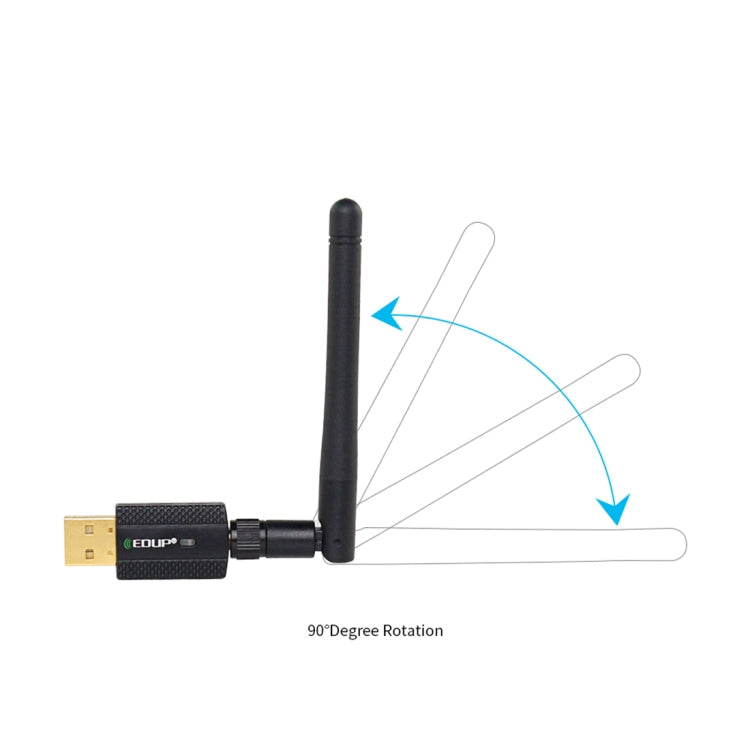 EDUP EP-AC1661 2-in-1 Bluetooth 4.2 + Dual Band 11AC 600Mbps High-Speed Wireless USB Adapter WLAN Empfänger, EP-AC1661 600Mbps