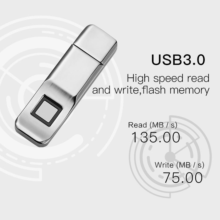 P1 High Speed USB 3.0 32GB Fingerprint Encryption Flash Disk USB Memory Stick Pen Drive U DISK, Write: 75MB/s, Read: 135MB/s