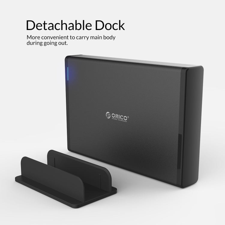 ORICO 7688C3 8TB 3,5 Zoll USB-C / Typ-C mobiles HDD-Gehäuse mit abnehmbarem Standfuß, Kabellänge: 1m