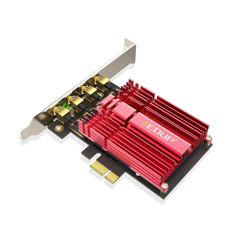 EDUP 9633-800 AC1900Mbps Dual-Band PCI-Express-Adapter für 2,4 GHz und 5 GHz, externe Netzwerkkarte mit 4 Antennen, AC1900Mbps