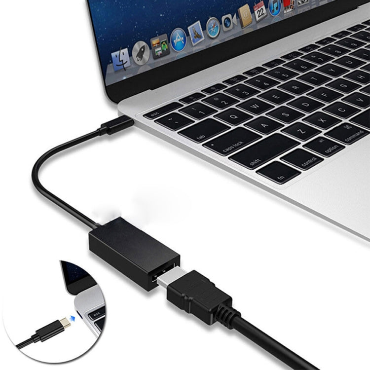 DNX-1 Mini Portable USB 3.1 USB-C/Type-C to HDMI HD 4K Conversion Cable(Black)