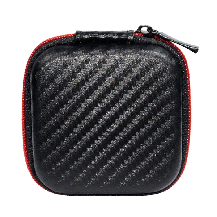 KZ Datenkabel Ladegerät Kopfhörer tragbares Etui mit Karbonfaser-Textur, quadratisch