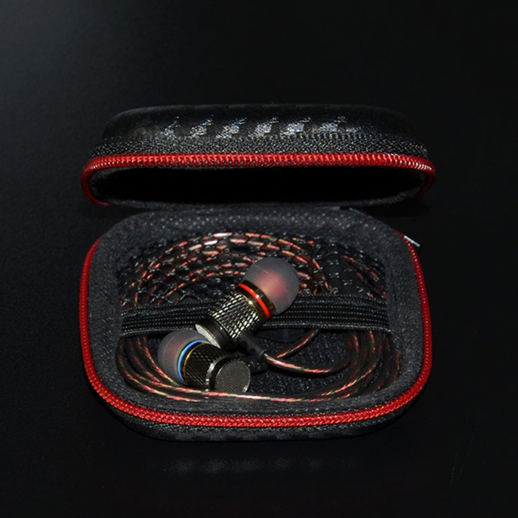 KZ Datenkabel Ladegerät Kopfhörer tragbares Etui mit Karbonfaser-Textur, quadratisch