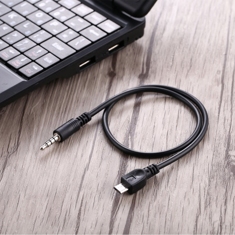 3.5mm Male to Micro USB Male Audio AUX Cable, Length: about 40cm, Micro USB 40cm