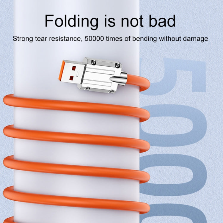 Mech Series 6A 120W USB auf 8-Pin Metallstecker Silikon-Schnelllade-Datenkabel, Länge: 1,2 m, 1,2 m 8 Pin