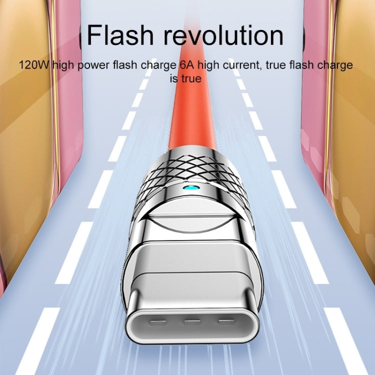 Mech Serie 6A 120W USB auf 8-Pin Metallstecker Silikon-Schnelllade-Datenkabel, Länge: 1,8m, 1,8m 8 Pin