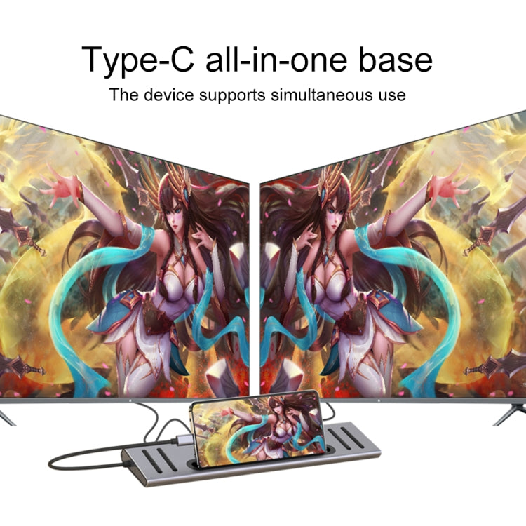 12-in-1 USB-C Hub: HDMI, USB 3.0, SD/TF, RJ45, Audio, PD Charging