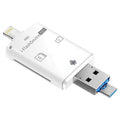 NK-208 3-in-1 i-Flash TF-Karten-/SD-Kartenleser für 8-Pin + USB 2.0 + Micro-USB-Geräte (Schwarz), NK-208 Weiß, NK-208 Schwarz