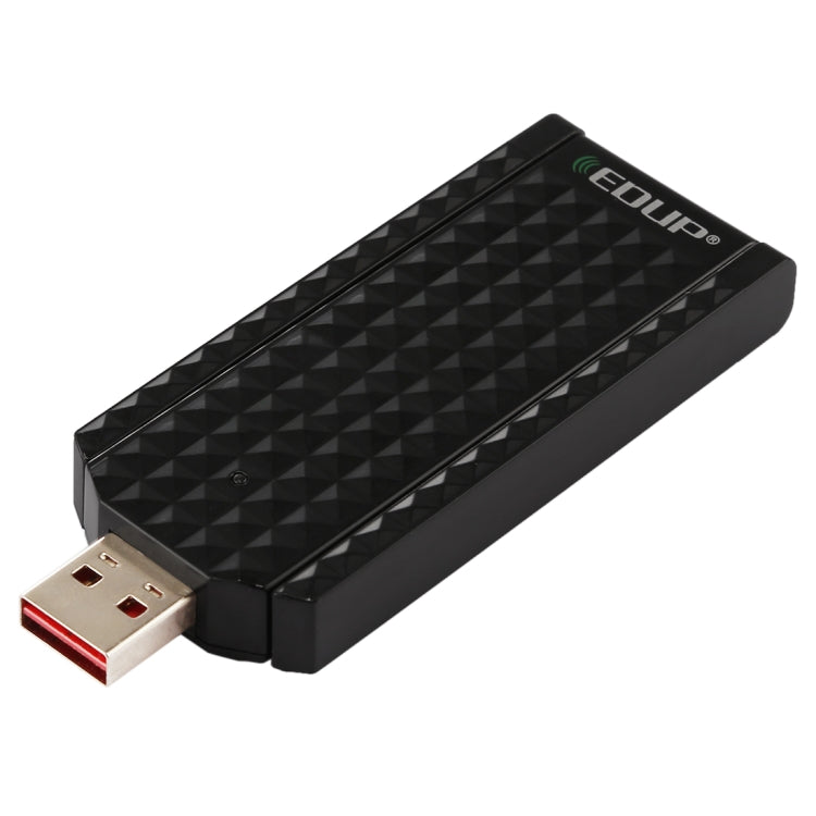 EDUP EP-AC1625 600Mbps 2,4G / 5,8GHz Dual-Band Wireless 11AC USB 2.0 Adapter Netzwerkkarte mit 2 Antennen für Laptop / PC (Schwarz)