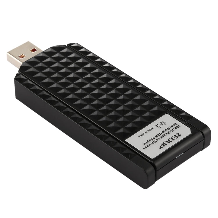EDUP EP-AC1625 600Mbps 2,4G / 5,8GHz Dual-Band Wireless 11AC USB 2.0 Adapter Netzwerkkarte mit 2 Antennen für Laptop / PC (Schwarz)