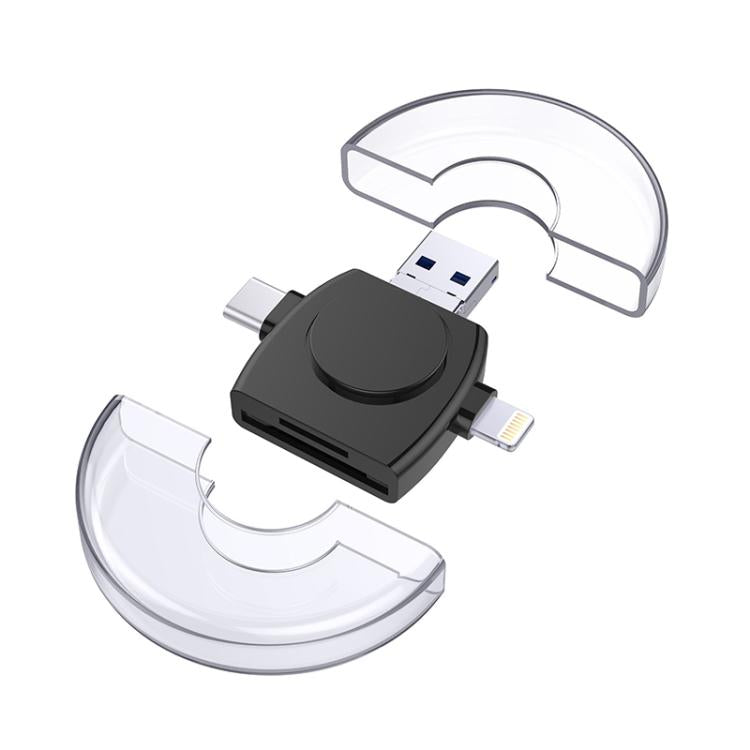 X-Flash R01 3 in 1 8 Pin + USB-C / Type-C + Micro USB Interface SD / TF Card Reader