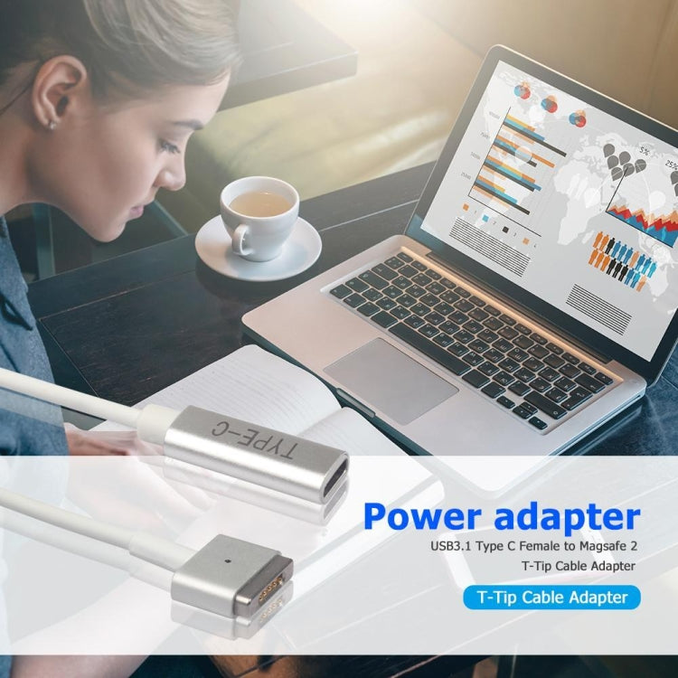 5-Pin MagSafe 2 (T-Form) auf USB-C / Typ-C PD Ladeadapter, Typ-C auf MagSafe 2