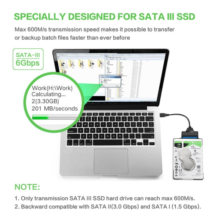 Professioneller SATA-zu-USB-3.0-Kabeladapter, 2,5-Zoll-SSD-Festplatten-Erweiterungsanschluss