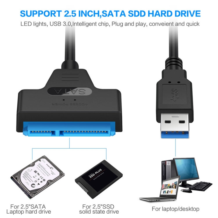 Professioneller SATA-zu-USB-3.0-Kabeladapter, 2,5-Zoll-SSD-Festplatten-Erweiterungsanschluss