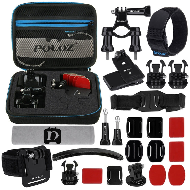 PULUZ 24-in-1 Fahrradhalterungs-Zubehörset mit EVA-Tasche für Action-Kameras
