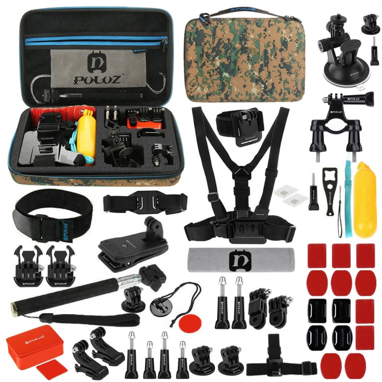 PULUZ 53-in-1 Zubehör-Set mit Camouflage EVA-Tasche für Action-Kameras