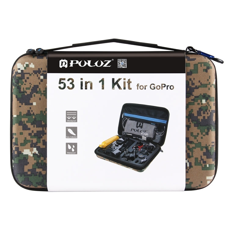 PULUZ 53-in-1 Zubehör-Set mit Camouflage EVA-Tasche für Action-Kameras