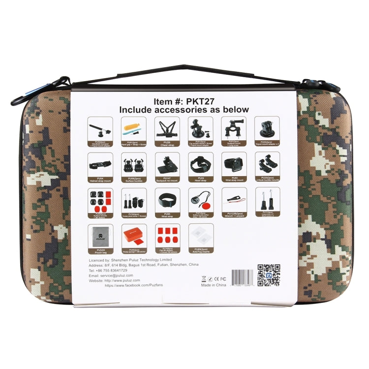 PULUZ 53-in-1 Zubehör-Set mit Camouflage EVA-Tasche für Action-Kameras