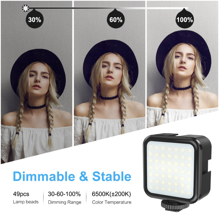 PULUZ U/C Shape Portable Handheld DV Bracket Stabilizer + LED Fill Light Kit with Cold Shoe Tripod Head for All SLR Cameras and Home DV Camera, C-Shaped Bracket + Fill Light
