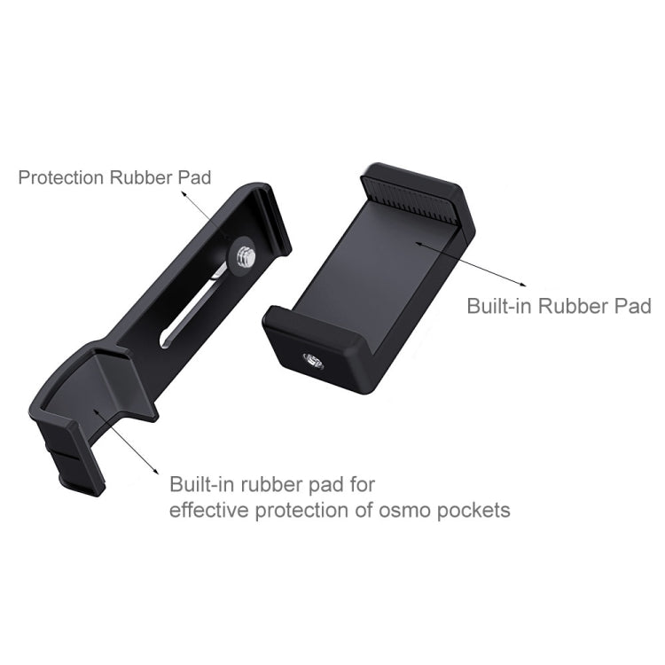 PULUZ Smartphone-Befestigungsklemme 1/4 Zoll Halterung + Griff klappbares Stativ-Kit für DJI OSMO Pocket / Pocket 2, Klemme+Stativ