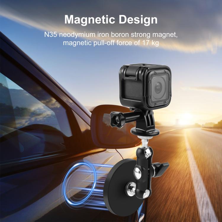PULUZ Magnetische Pea-Style Clip-Halterung mit Adapter und langer Schraube, Magnetische Pea-Style Clip-Halterung
