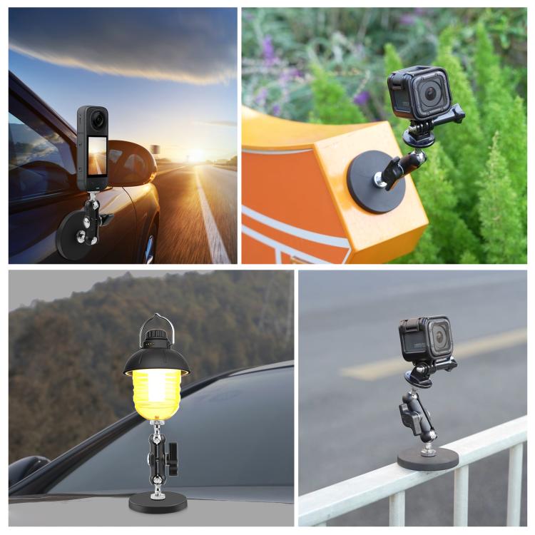 PULUZ Magnetische Pea-Style Clip-Halterung mit Adapter und langer Schraube, Magnetische Pea-Style Clip-Halterung