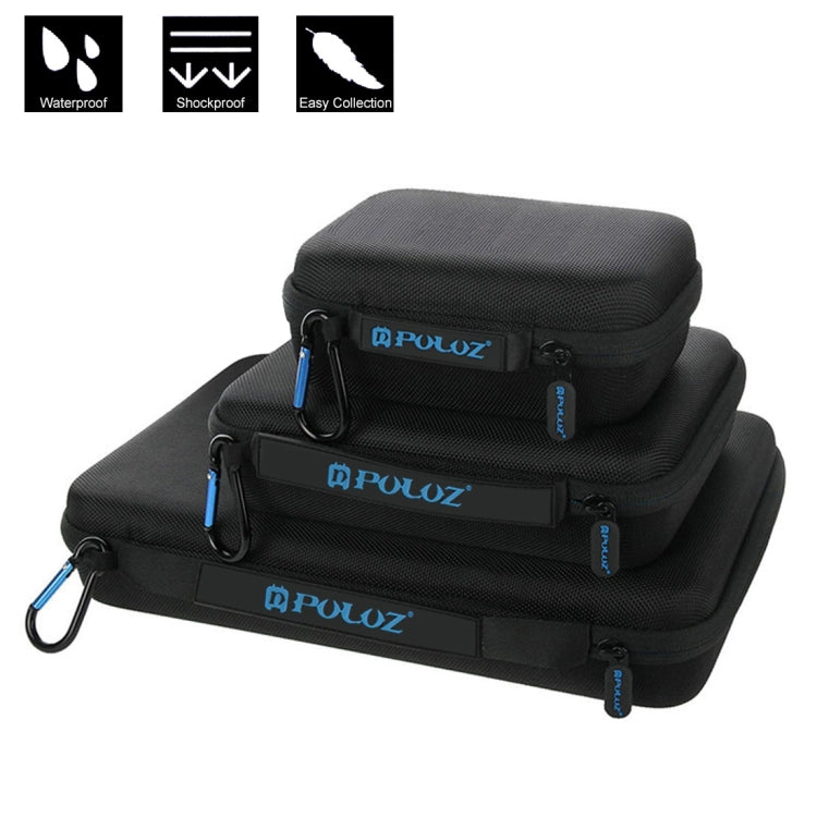 PULUZ Waterproof Carrying and Travel Case for GoPro Hero12 Black / Hero11 /10 /9 /8 /7 /6 /5, Insta360 Ace / Ace Pro, DJI Osmo Action 4 and Other Action Cameras Accessories, Large Size: 32cm x 22cm x 7cm