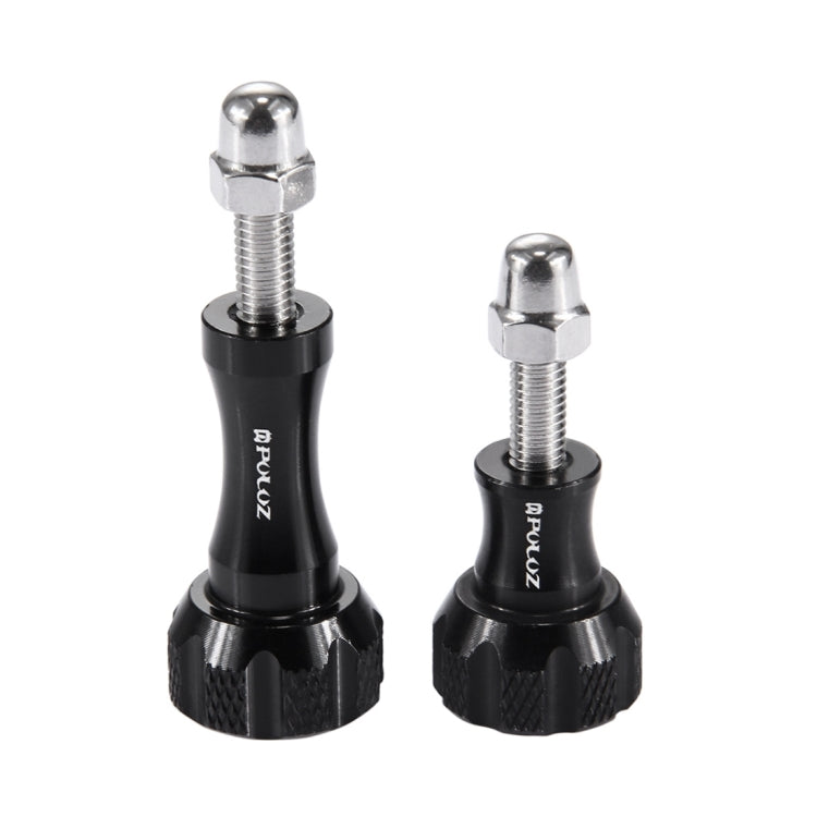 PULUZ CNC Aluminum Thumb Knob Stainless Bolt Nut Screw Set for GoPro Hero12 Black / Hero11 /10 /9 /8 /7 /6 /5, Insta360 Ace / Ace Pro, DJI Osmo Action 4 and Other Action Cameras(Black)