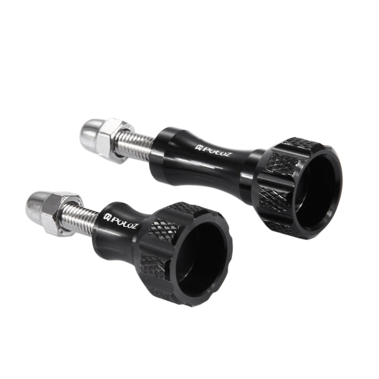 PULUZ CNC Aluminum Thumb Knob Stainless Bolt Nut Screw Set for GoPro Hero12 Black / Hero11 /10 /9 /8 /7 /6 /5, Insta360 Ace / Ace Pro, DJI Osmo Action 4 and Other Action Cameras(Black)