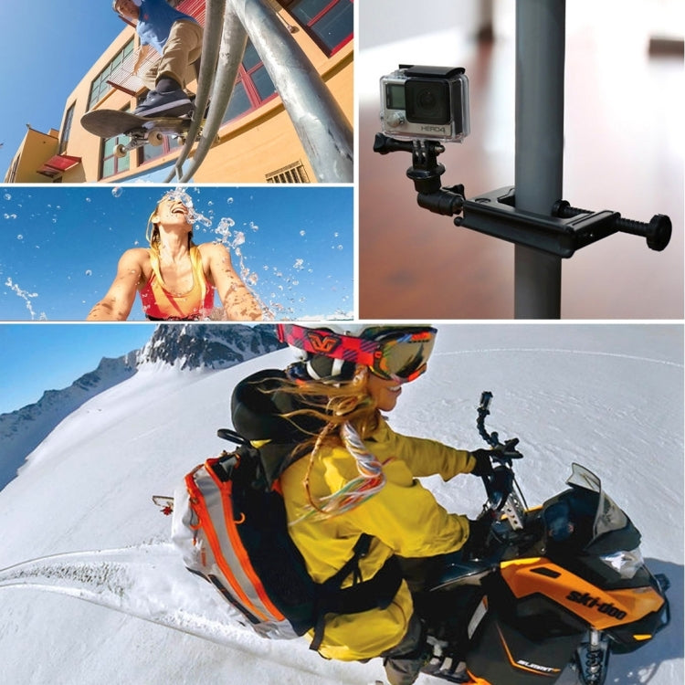 PULUZ 1/4 inch Screw Hole Tripod Mount CNC Adapter for GoPro, Insta360, DJI and Other Action Cameras(Black)