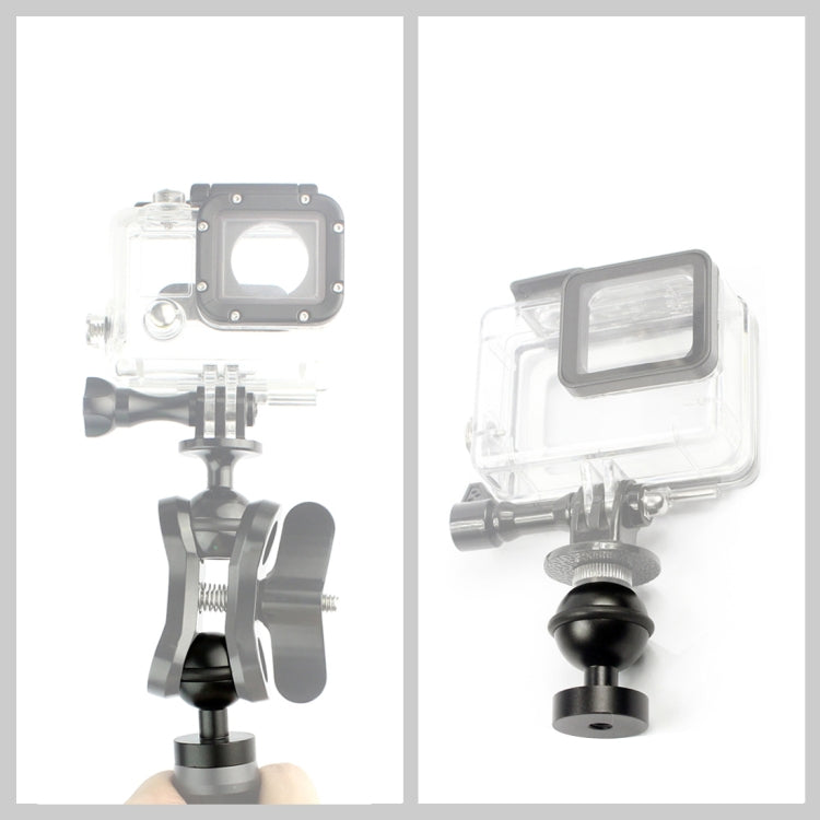 PULUZ CNC Aluminum Ball Head Adapter Mount for GoPro, Insta360, DJI and Other Action Cameras, Diameter: 2.5cm, CNC Aluminum (Black)
