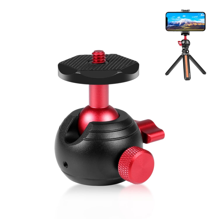 PULUZ 360 Degree Panoramic Metal Tripod Ball Head Adapter(Red)