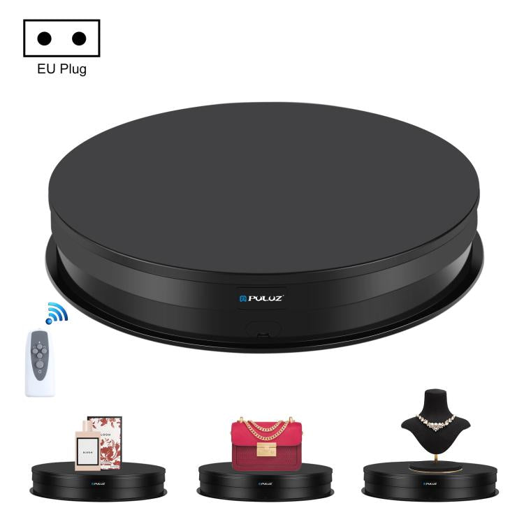 PULUZ 30cm Adjusting Speed Rotating Turntable Display Stand, Load 10-15kg, EU Plug, 30cm Load 10-15kg Black EU Plug, 30cm Load 10-15kg White EU Plug