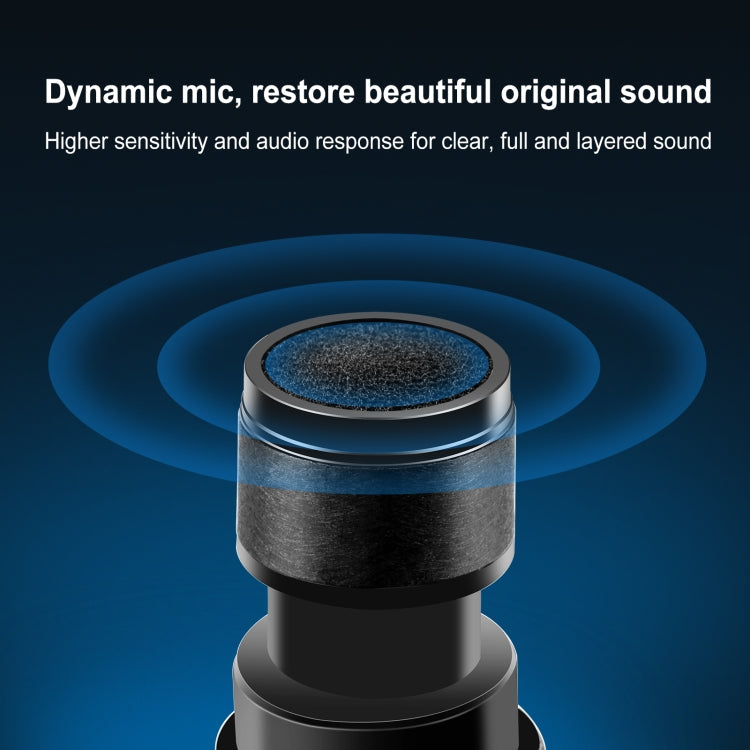 PULUZ UHF Wireless Dynamic Microphone with LED Display, 6.35mm Transmitter(Black)