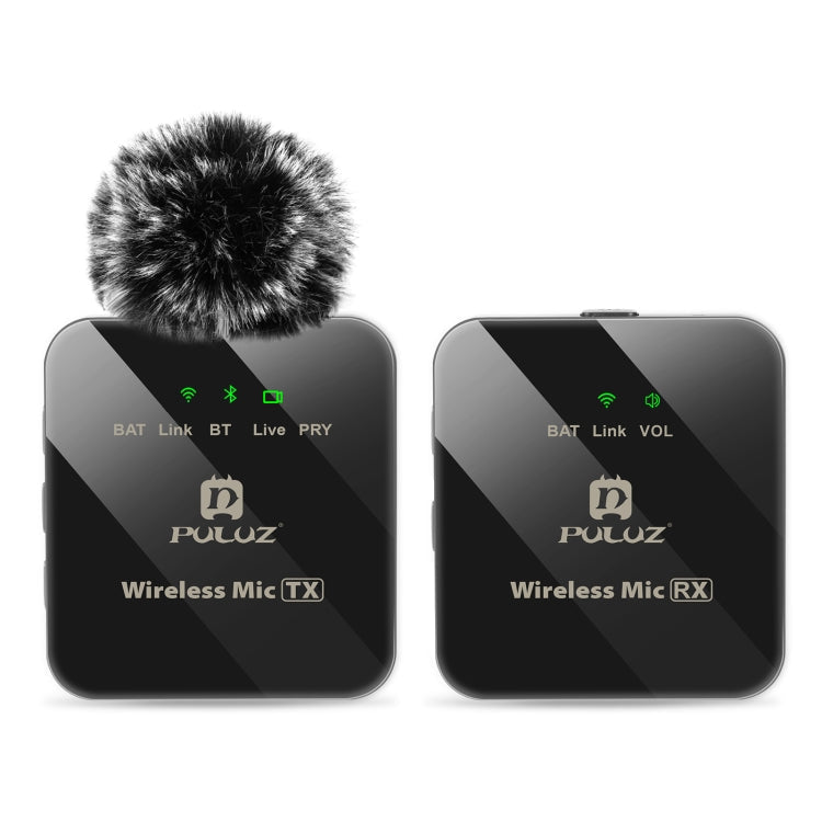 PULUZ 1 TX + 1 RX Kabelloses Lavalier-Mikrofon (Schwarz)