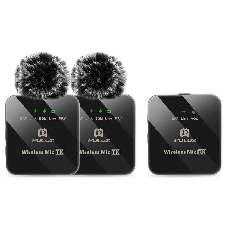 PULUZ 2 TX + 1 RX kabelloses Ansteckmikrofon, 2 TX + 1 RX