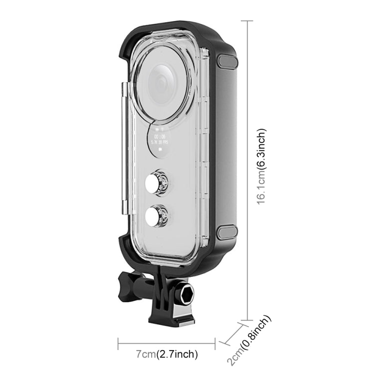 PULUZ 30m Unterwasser-Wasserdichtes Gehäuse Schutzhülle für Insta360 ONE X, mit Schnallenhalterung & Schraube, Für Insta360 ONE X